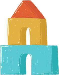 Hand-drawn Kids House Building Blocks